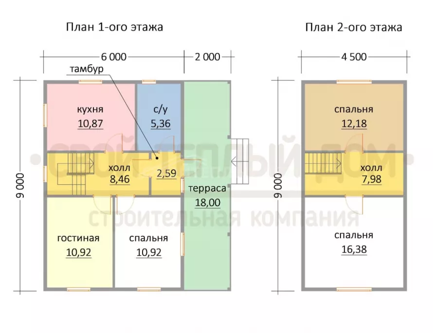 Каркасный дом 6х9 КМ-12