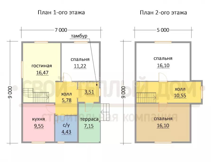 Каркасный дом 7х9 КМ-14