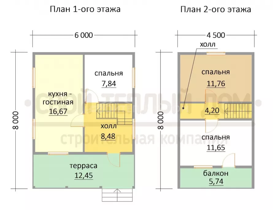Каркасный дом 6х8 КМ-15