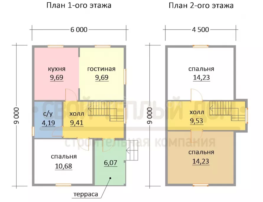 Каркасный дом 6х9 КМ-16