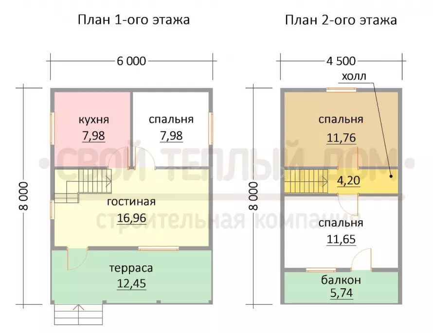 Каркасный дом 6х8 КМ-17