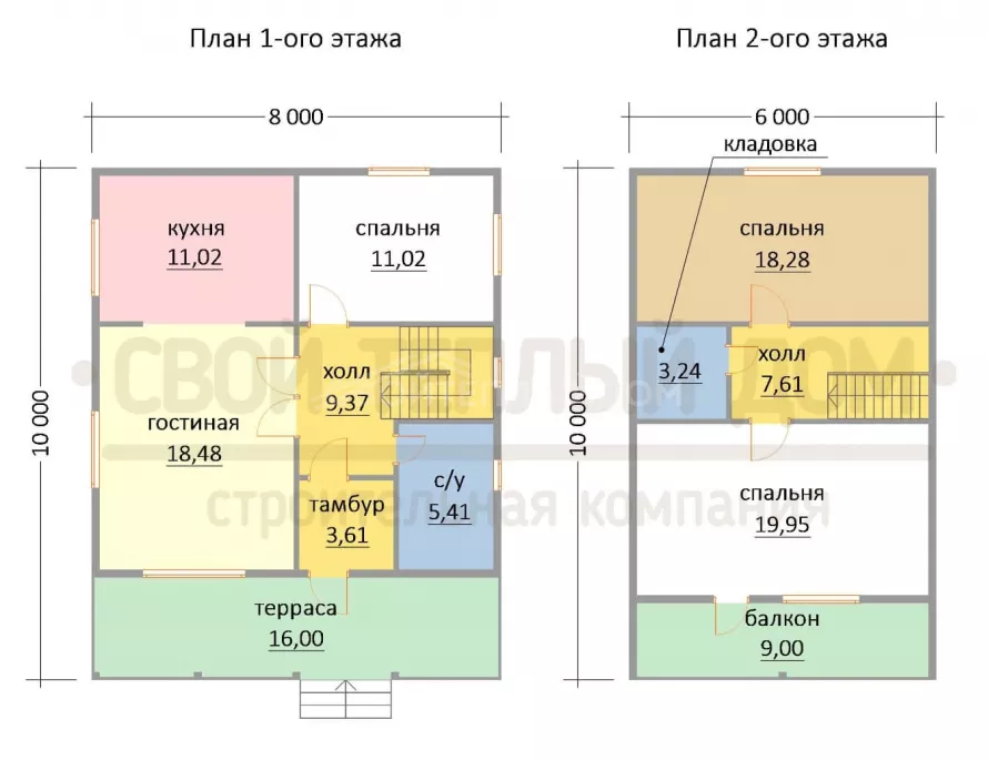 Каркасный дом 8х10 КМ-22