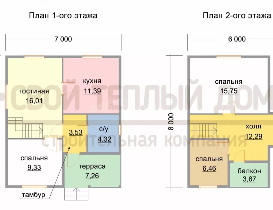 Каркасный дом 7х8 КМ-32
