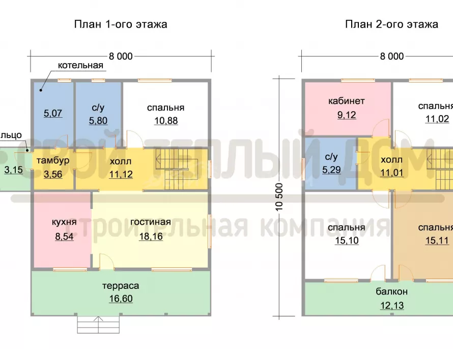 Каркасный дом 8х10,5 КД-1