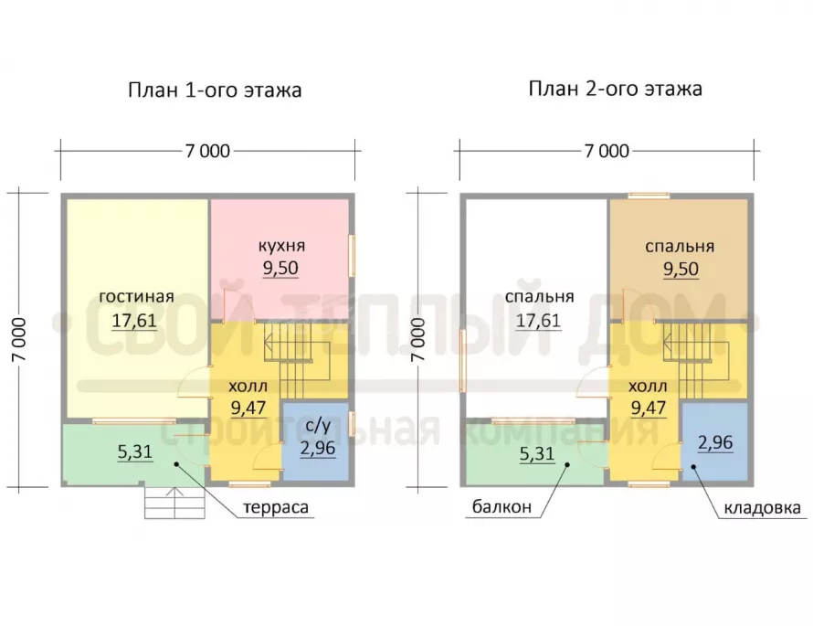 Каркасный дом 7х7 КД-14