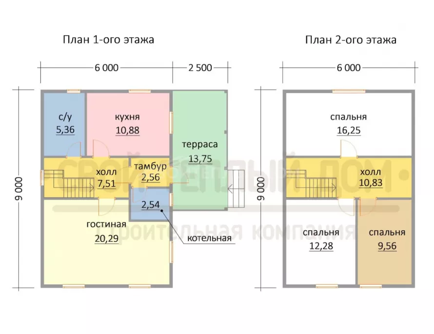 Каркасный дом 6х9 КД-15