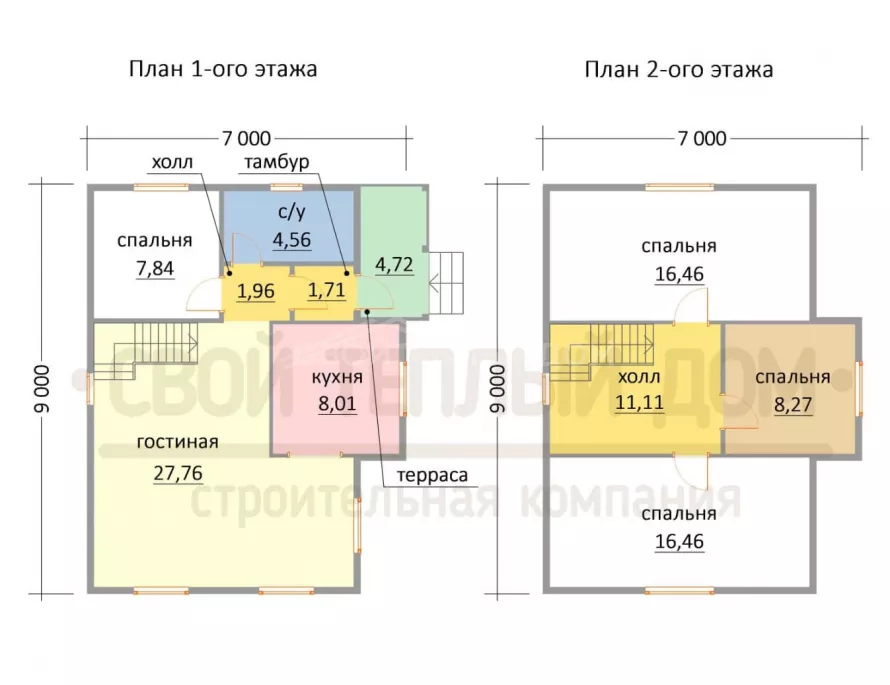 Каркасный дом 7х9 КД-16