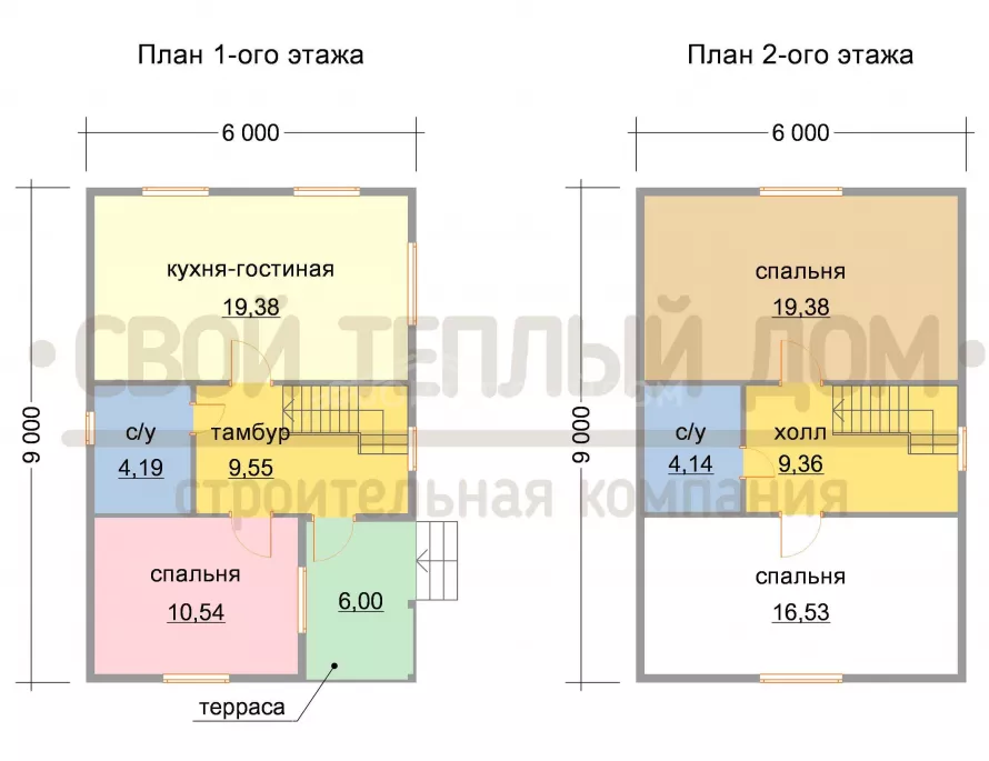 Каркасный дом 6х9 КД-22