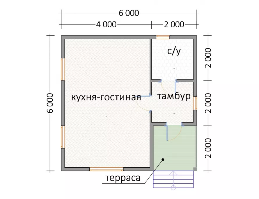 Дом из бруса 6х6 Д-10