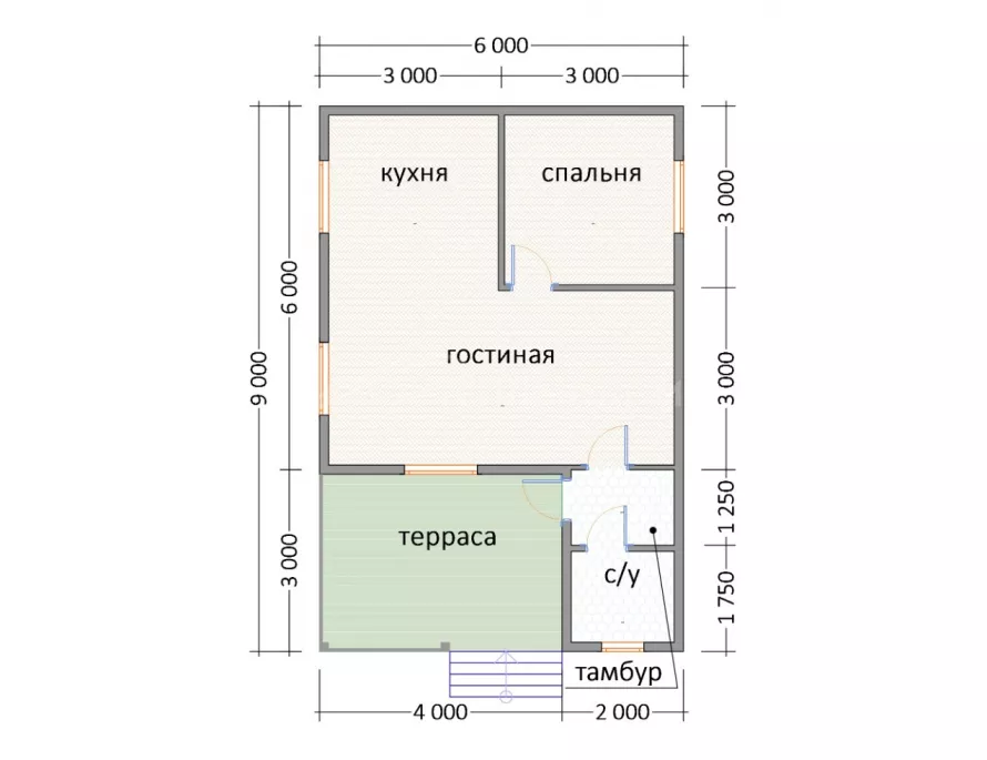 Дом из бруса 6х9 Д-16