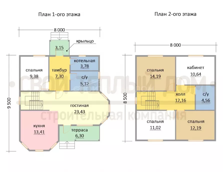 Дом из бруса 8х9,5 ДД-28