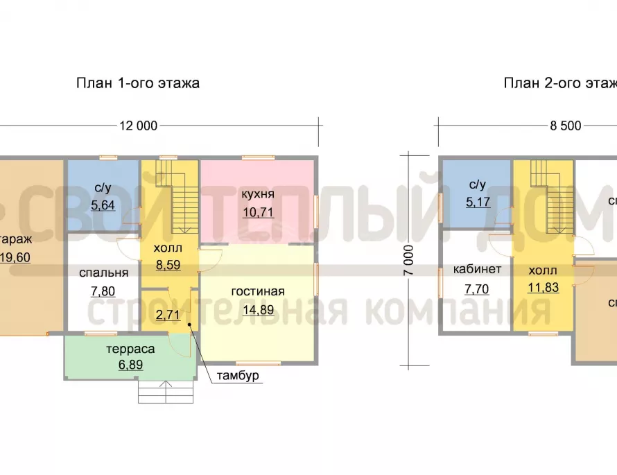 Дом из бруса 7х8,5 ДД-42