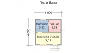Каркасная баня 4х4 С-3