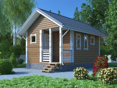 Каркасная баня 4х6 С-4