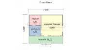 Каркасная баня 6х7 С-8