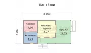 Каркасная баня 4х8 С-12