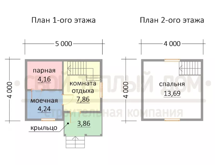 Каркасная баня 4х5 СМ-3