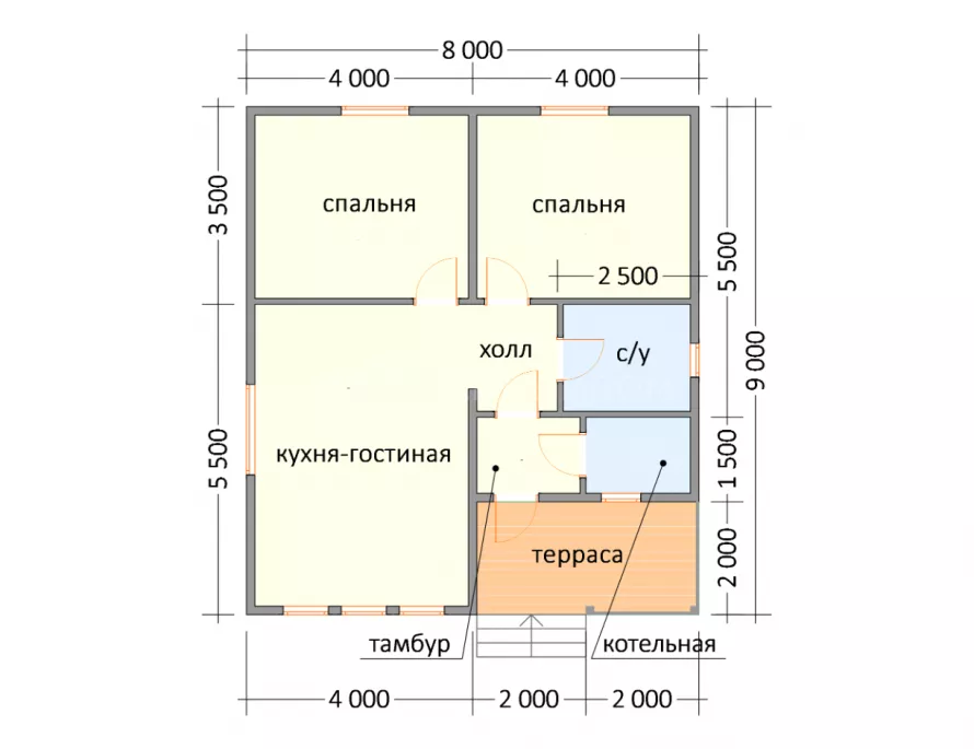 Каркасный дом 8х9 К-18
