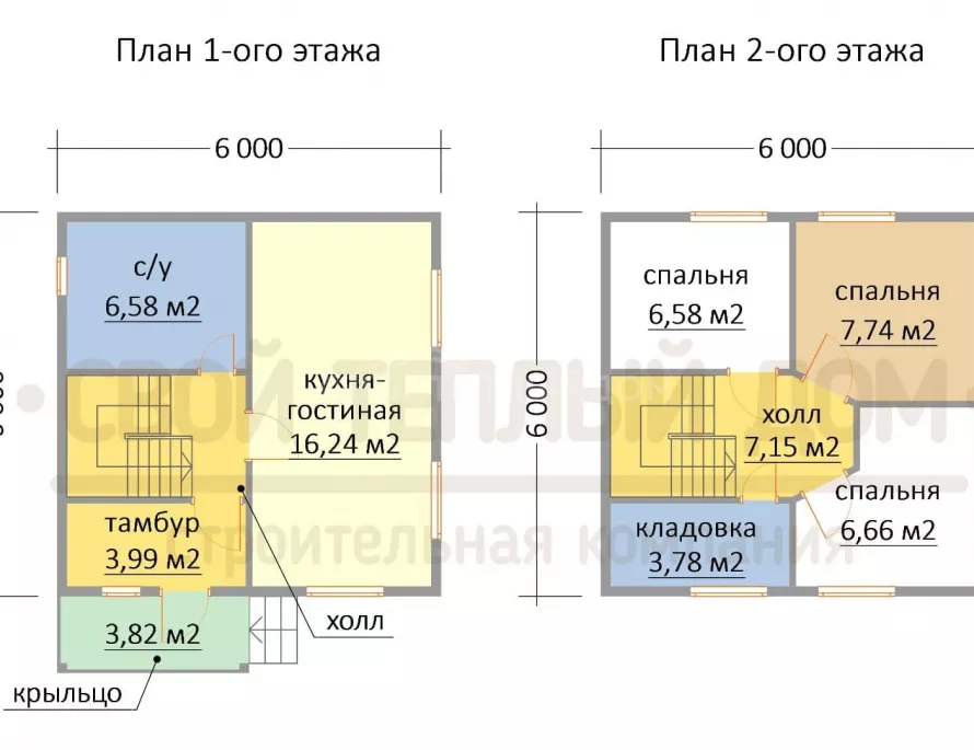 Каркасный дом 6х6 КД-49