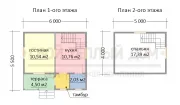 Каркасный дом 6х5,5м КМ-48