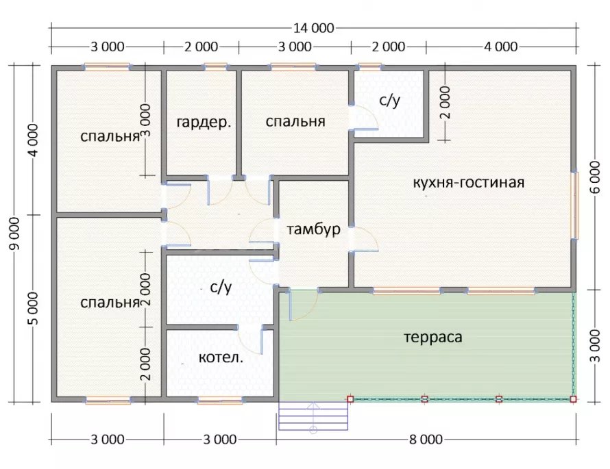 Дом из бруса 9х14 Д-31