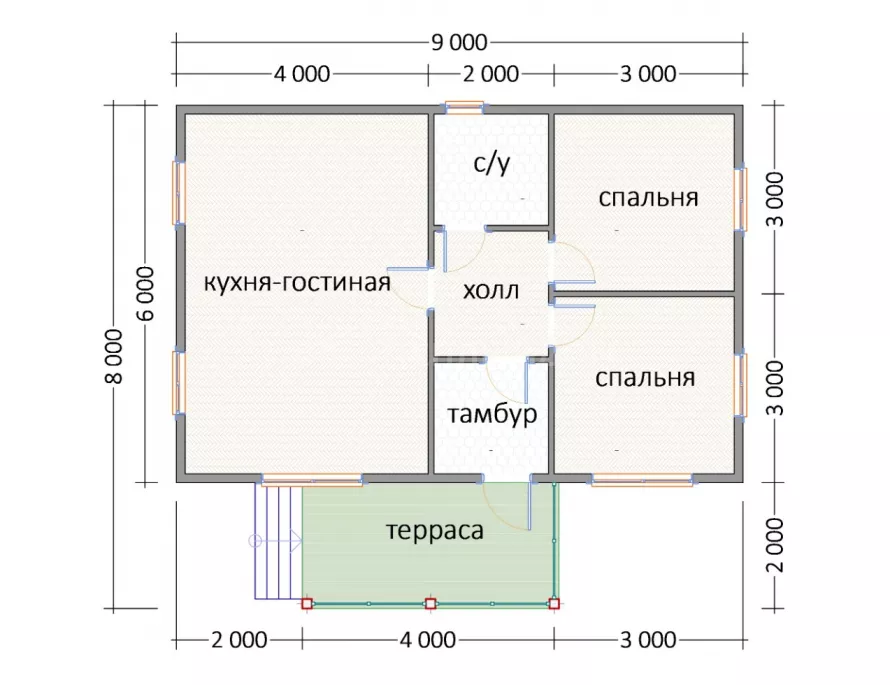 Финский дом 6х9 К-32