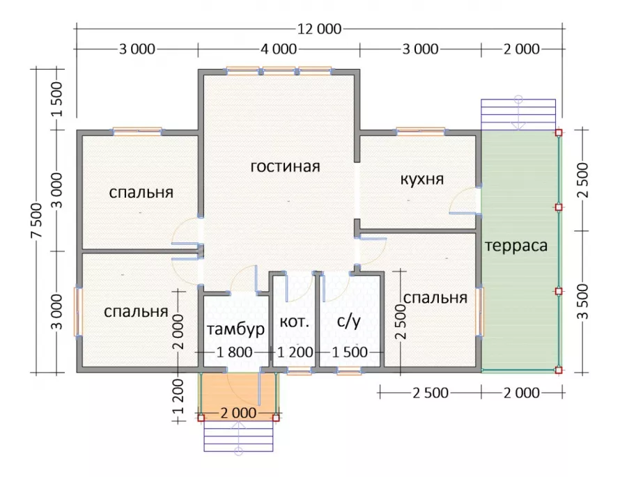 Финский дом 7,5х12 К-23