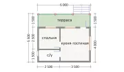 Мини дом 6х5,5 МД-6