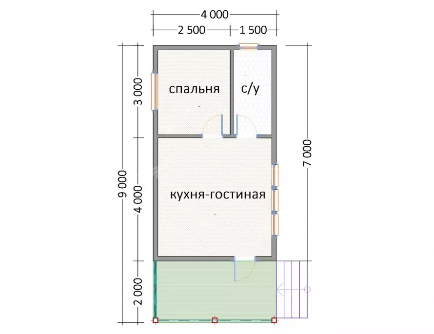 Мини дом 9х4 МД-9