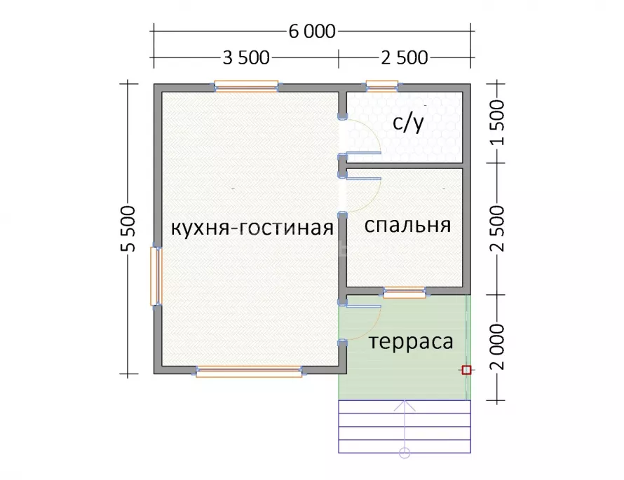 Мини дом 6х6 МД-10