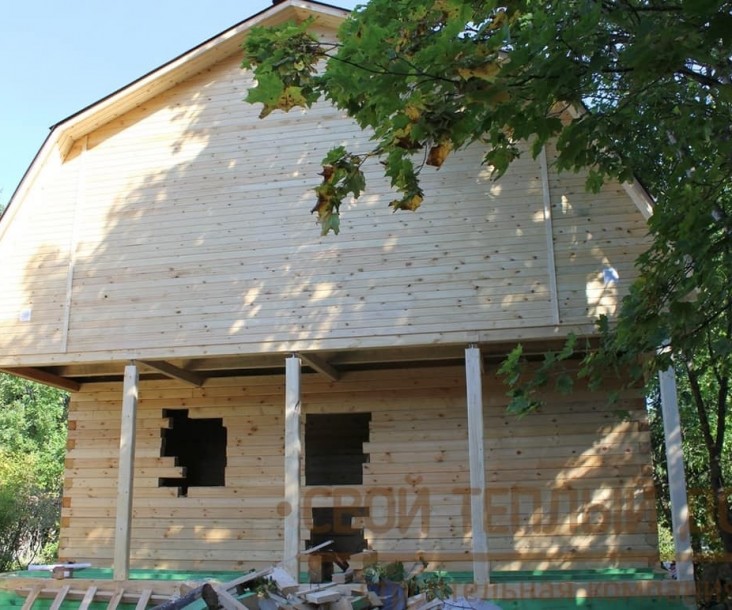 Брусовой сруб 8х8м фото 7