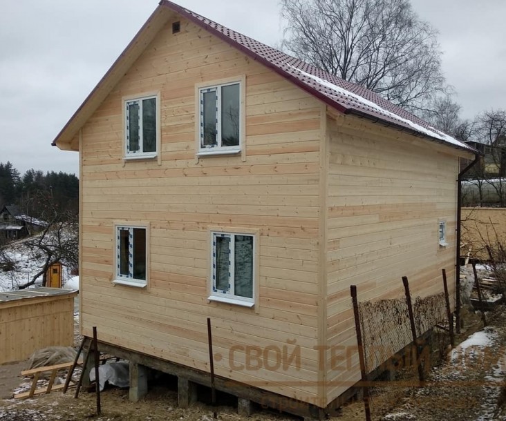 Каркасный дом 6х8м, проект Заказчика фото 1