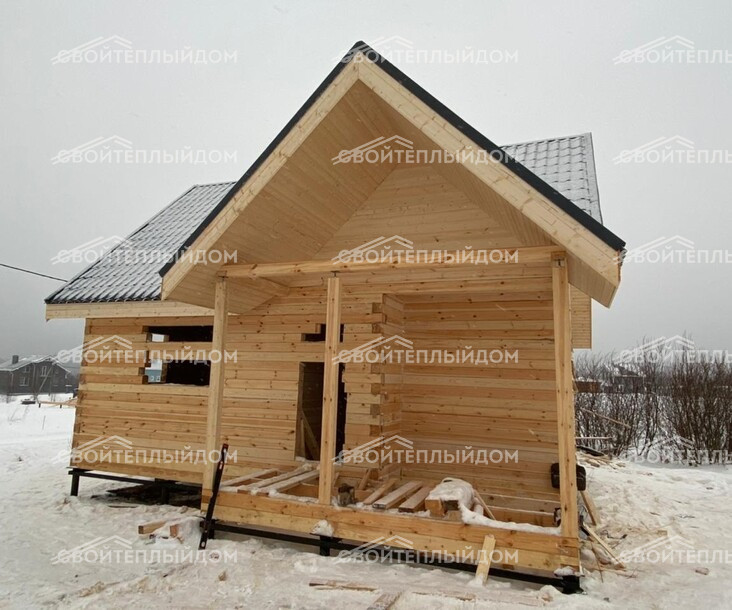Баня из бруса 6,0х8,0м фото 2