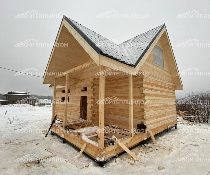 Баня из бруса 6,0х8,0м фото 4