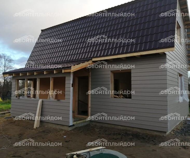 Каркасный дом 6,0х8,0м фото 30