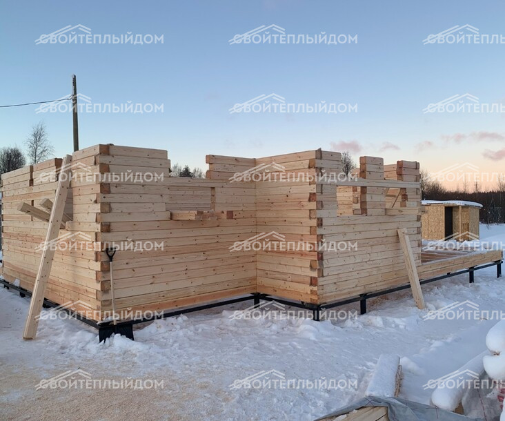 Сруб из бруса 7,5х9,5 фото 12