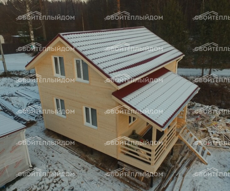 Каркасный дом 6,0х8,0м фото 2