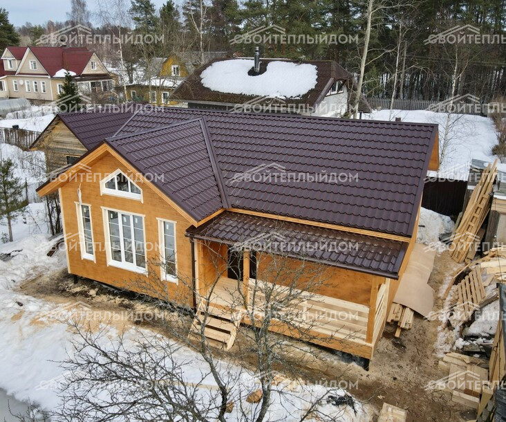 Каркасный дом 8,5х10,0м фото 2